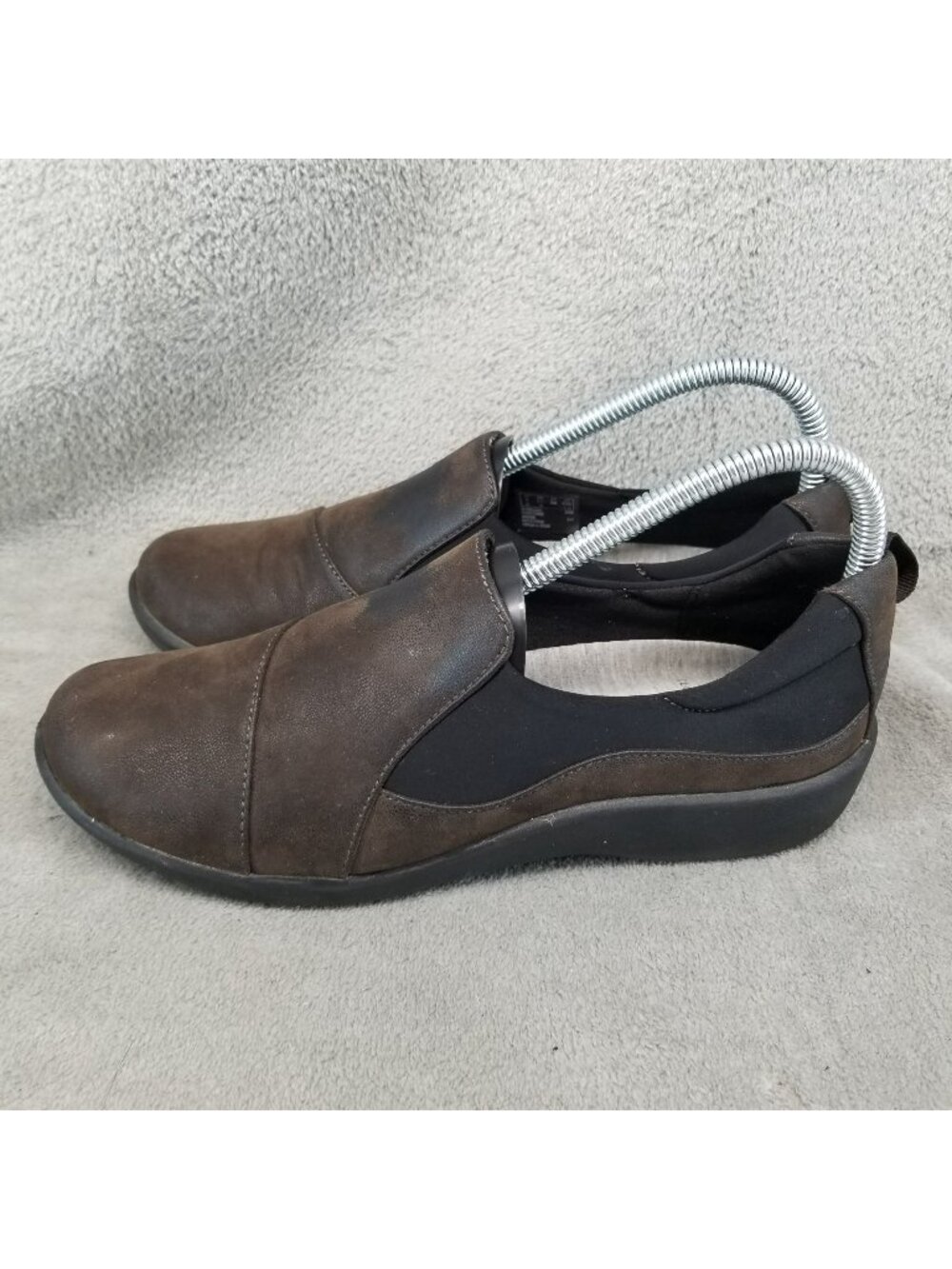 Clarks Shoes Womens Size 7.5 Brown Faux Leather Cloudstepper Slillian Paz *Read